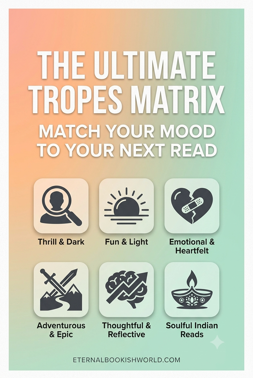 Ultimate book tropes matrix showing books matched to different reading moods